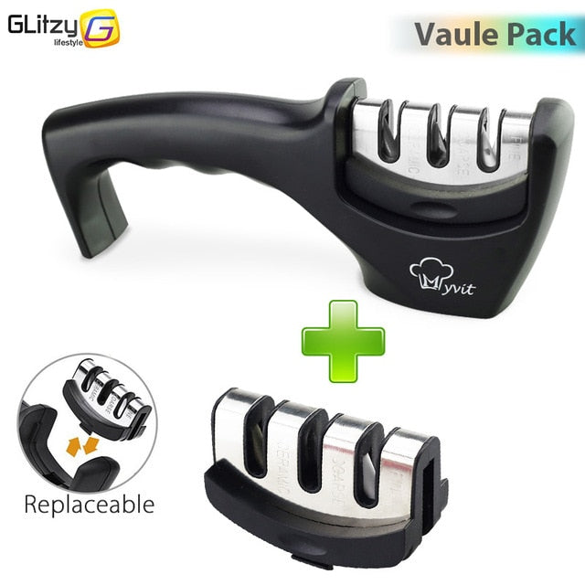 Knife Sharpener 3 Stages Professional Whetstone Kitchen Sharpening Stone Tungsten Diamond Grinder Damascus Chef Accessories Tool