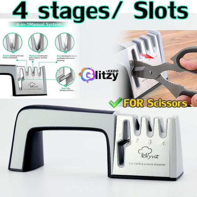 Knife Sharpener 3 Stages Professional Whetstone Kitchen Sharpening Stone Tungsten Diamond Grinder Damascus Chef Accessories Tool