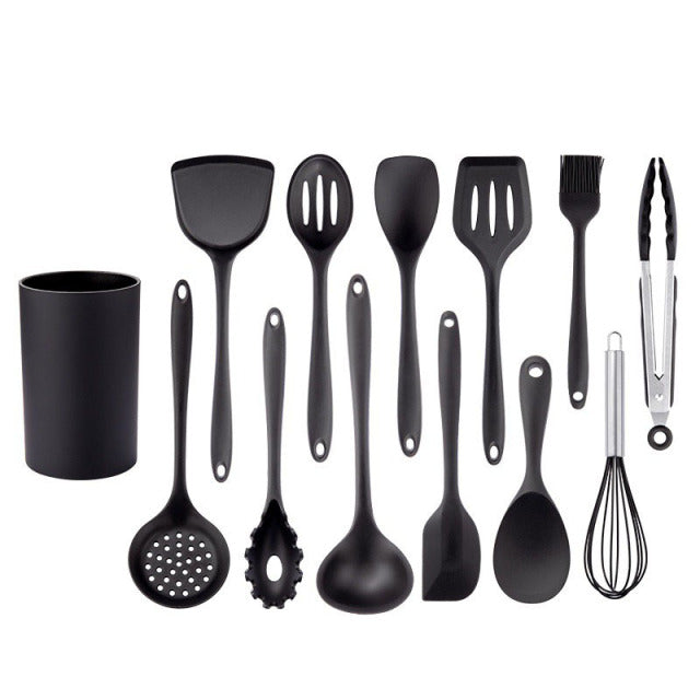 Timeless Noir Silicone Kitchenware Cooking Set
