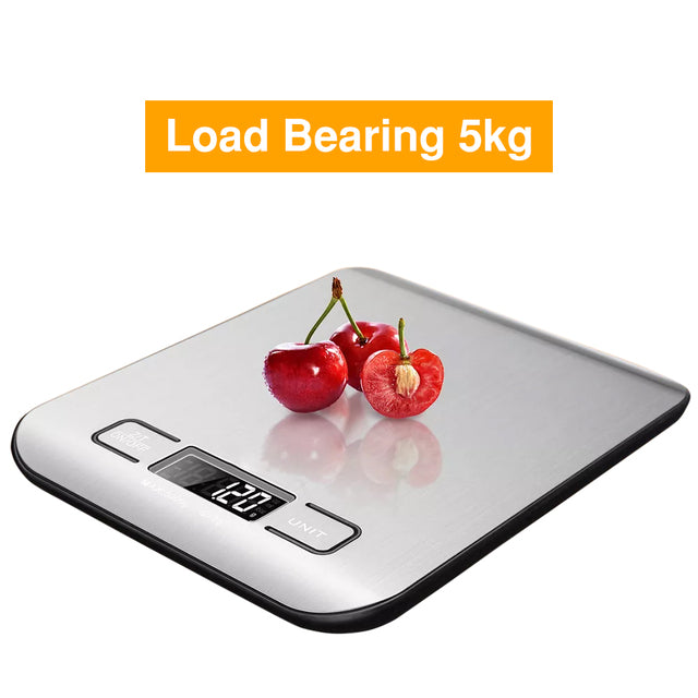 Sleek Tech Measures:LCD Display Kitchen Scale