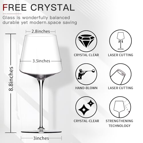 Sip in Style: Physkoa's Sleek Crystal Wine Glasses Set of 6