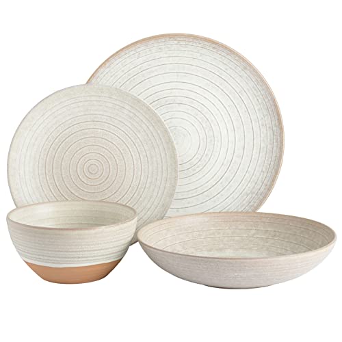 Gibson Elite Matisse 16 Piece Double Bowl Dinnerware Set, Cobalt Blue