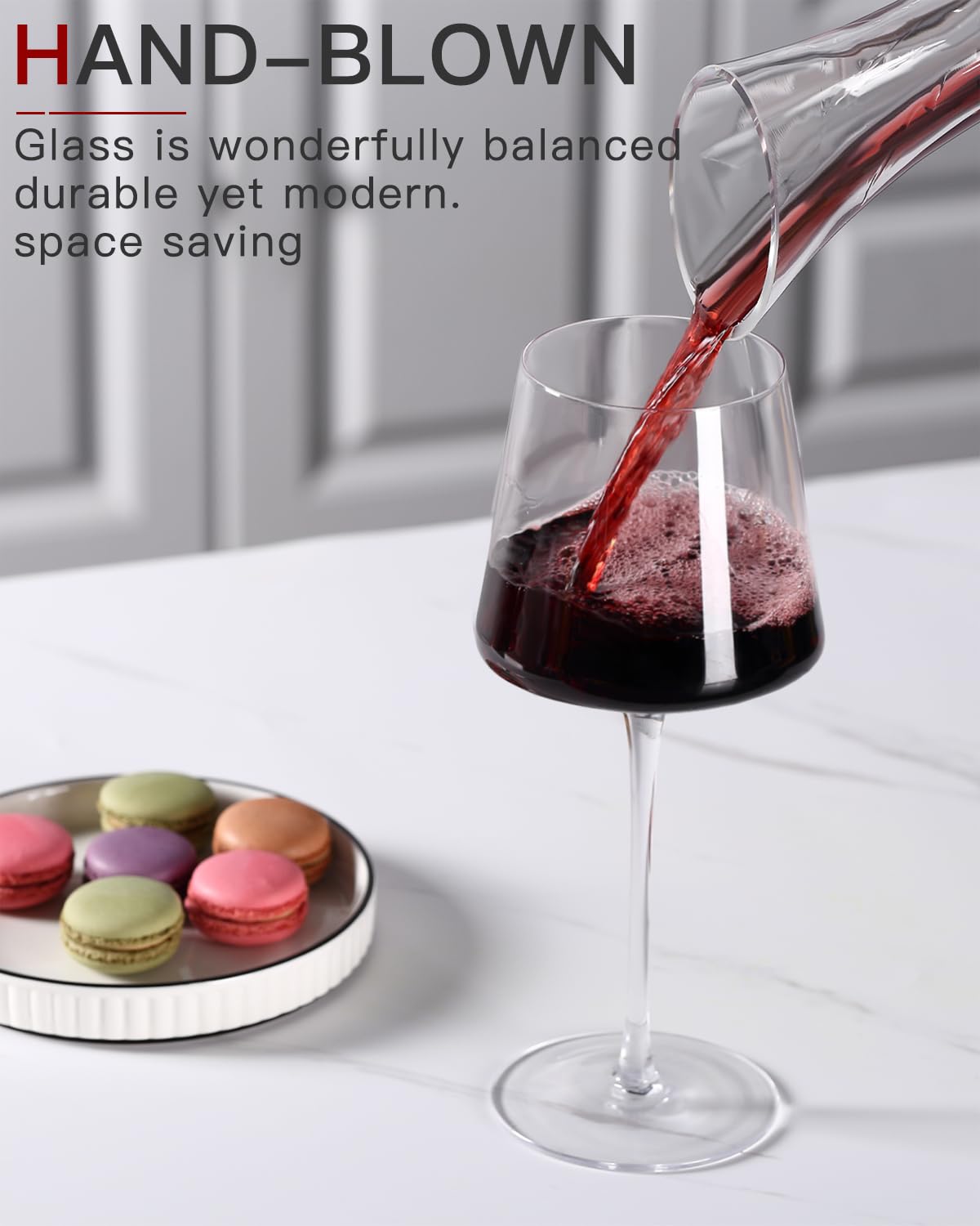 Sip in Style: Physkoa's Sleek Crystal Wine Glasses Set of 6