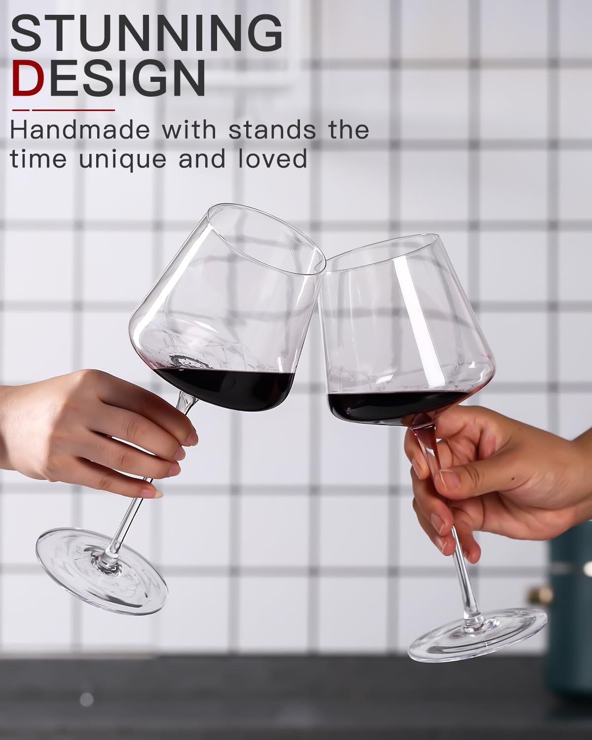 Sip in Style: Physkoa's Sleek Crystal Wine Glasses Set of 6