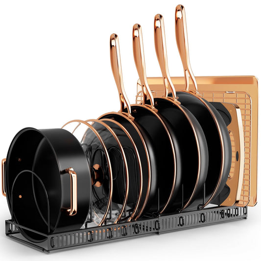 AKSONMN Space-Saving Expandable Pot and Pan Rack