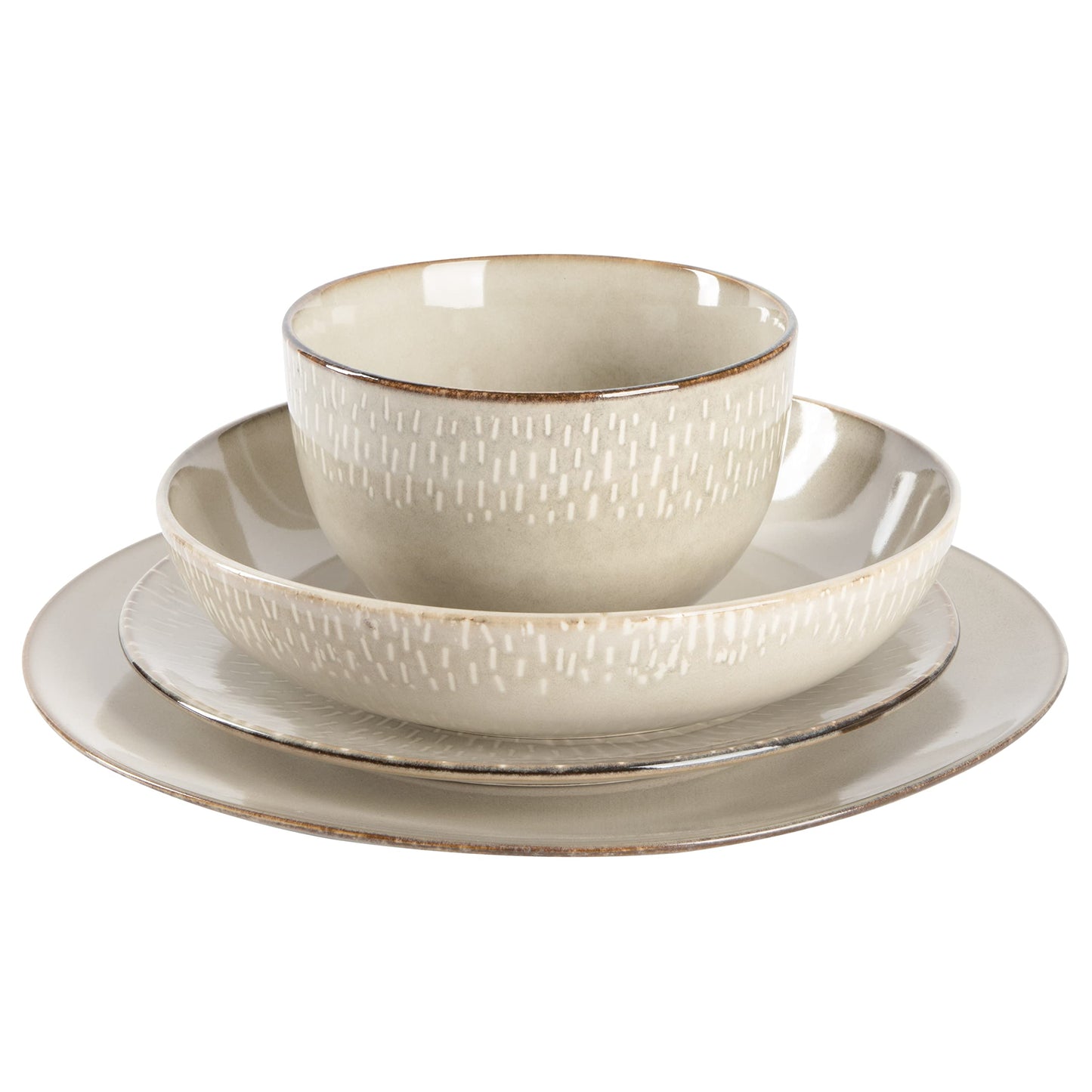 Gibson Elite Matisse 16 Piece Double Bowl Dinnerware Set, Cobalt Blue