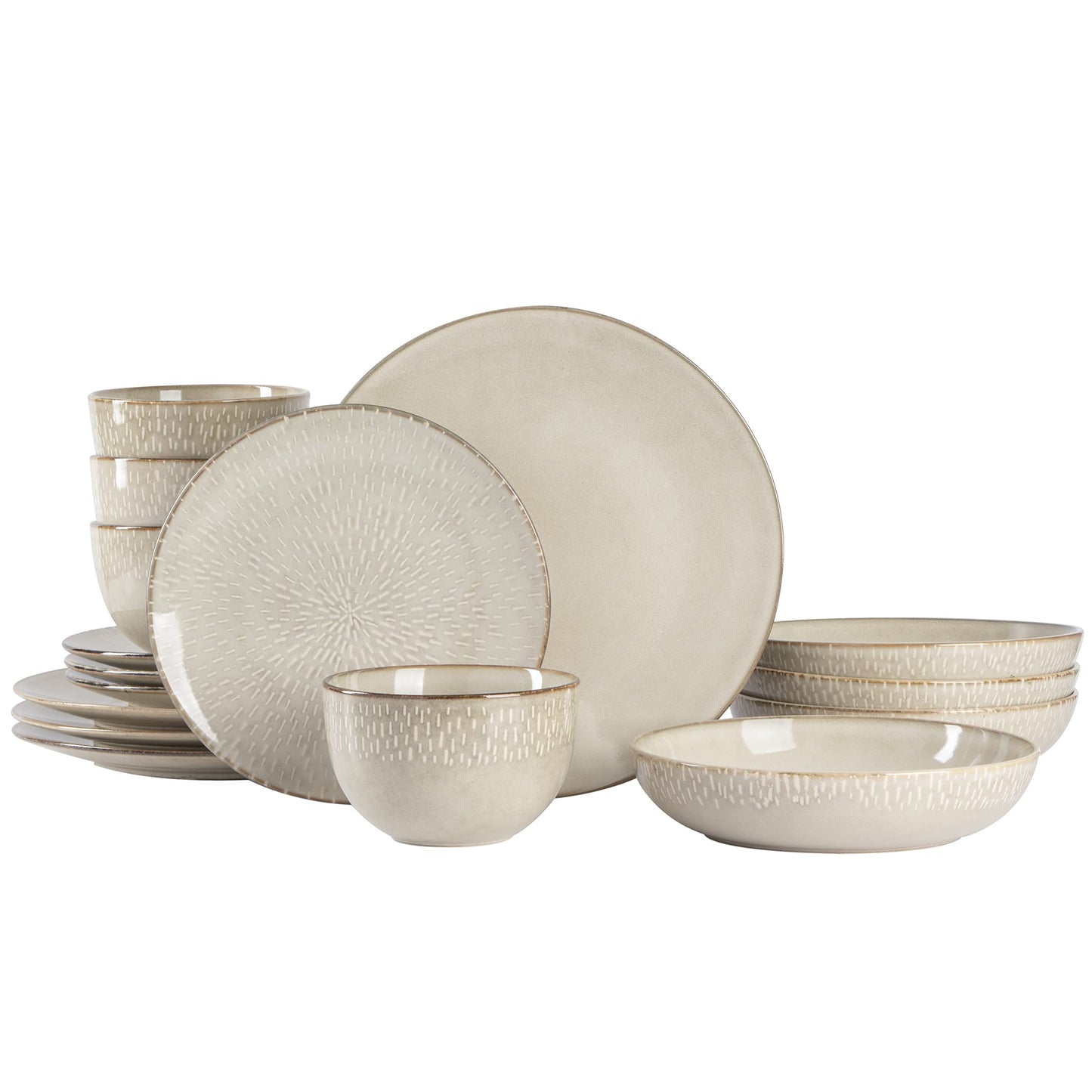 Gibson Elite Matisse 16 Piece Double Bowl Dinnerware Set, Cobalt Blue