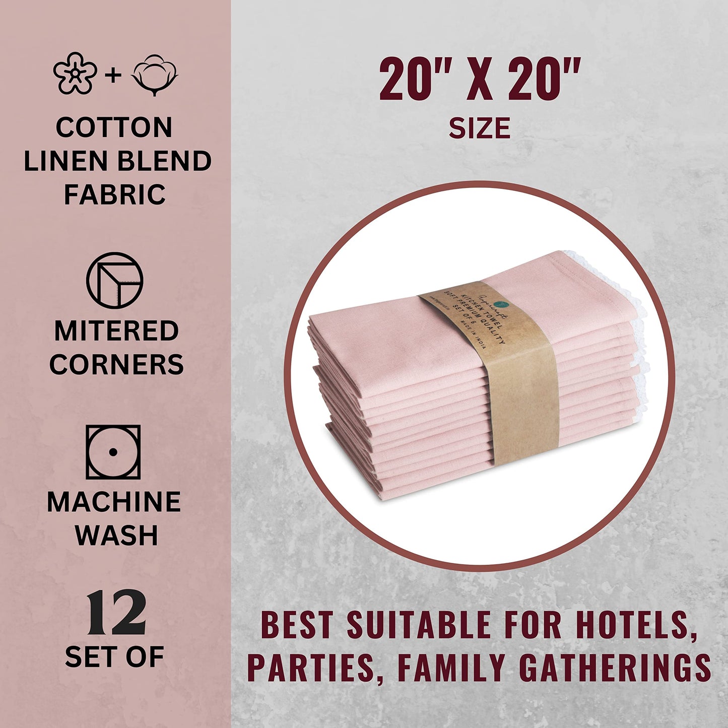 Fingercraft 12-Pack Modern Luxe Napkins