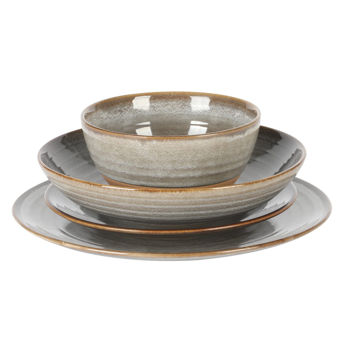 Gibson Elite Matisse 16 Piece Double Bowl Dinnerware Set, Cobalt Blue