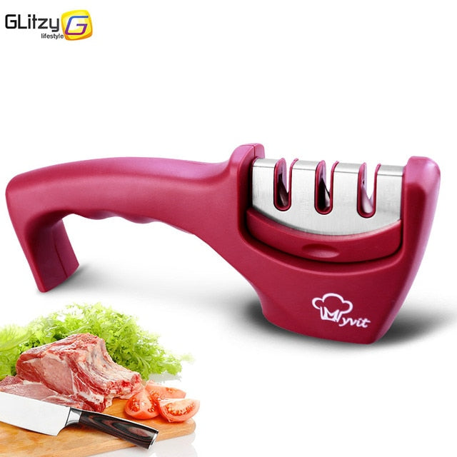 Knife Sharpener 3 Stages Professional Whetstone Kitchen Sharpening Stone Tungsten Diamond Grinder Damascus Chef Accessories Tool