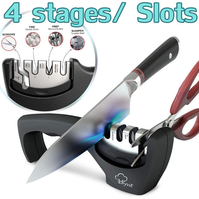 Knife Sharpener 3 Stages Professional Whetstone Kitchen Sharpening Stone Tungsten Diamond Grinder Damascus Chef Accessories Tool