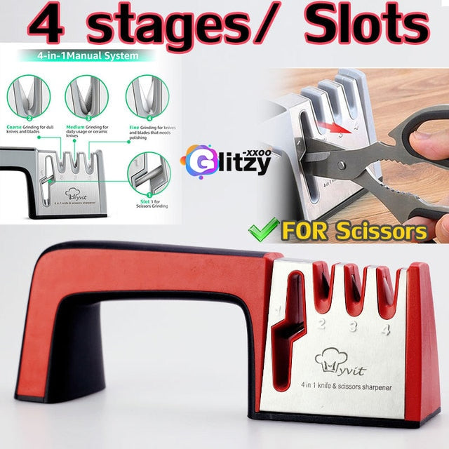 Knife Sharpener 3 Stages Professional Whetstone Kitchen Sharpening Stone Tungsten Diamond Grinder Damascus Chef Accessories Tool