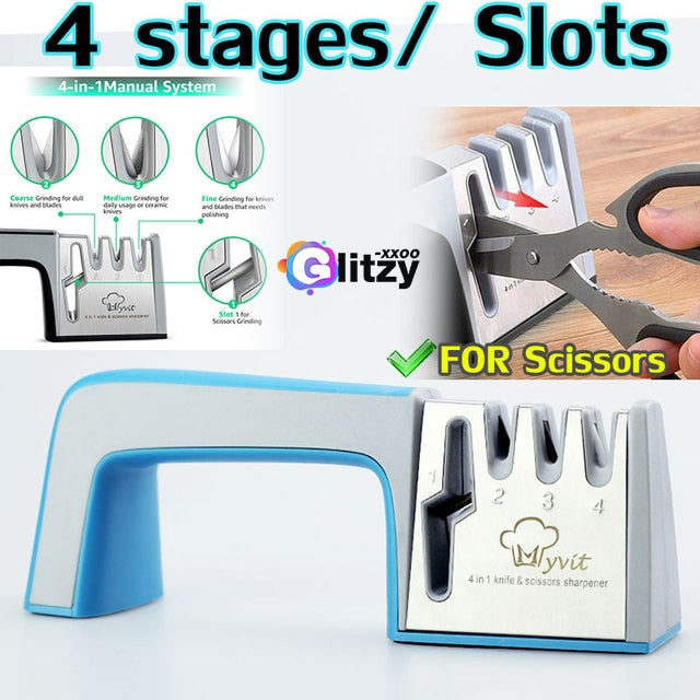 Knife Sharpener 3 Stages Professional Whetstone Kitchen Sharpening Stone Tungsten Diamond Grinder Damascus Chef Accessories Tool