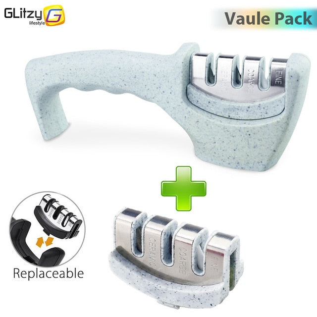 Knife Sharpener 3 Stages Professional Whetstone Kitchen Sharpening Stone Tungsten Diamond Grinder Damascus Chef Accessories Tool