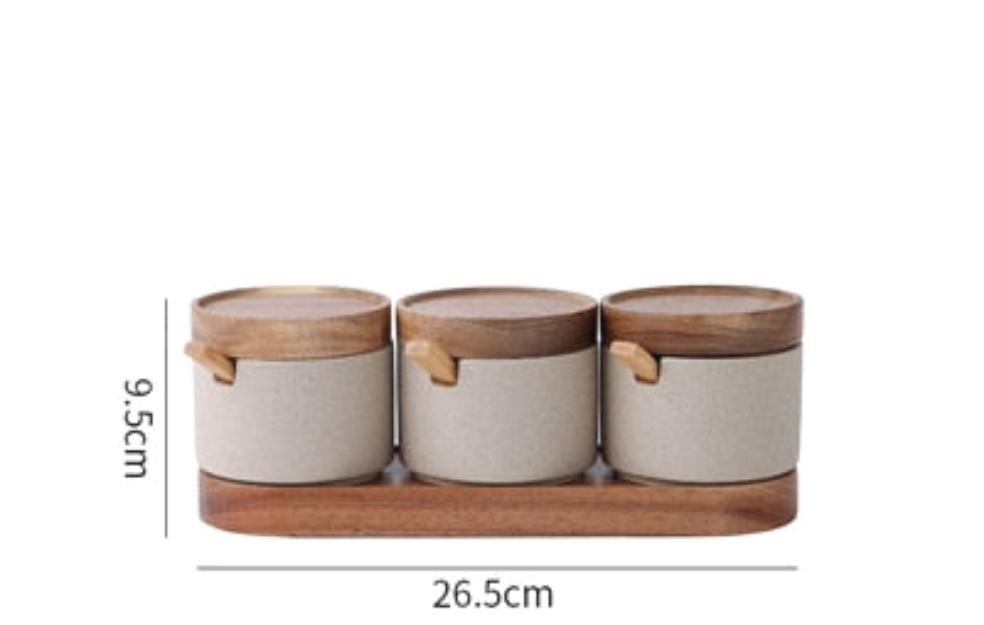 Modern Ceramic Seasoning Jar Set Household Kitchen Sugar Salt Jar with Lid Jar Large Capacity Food Storage Box Kitchen Container