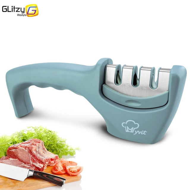 Knife Sharpener 3 Stages Professional Whetstone Kitchen Sharpening Stone Tungsten Diamond Grinder Damascus Chef Accessories Tool